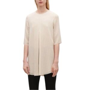 COS layered flowy short sleeve long top in cream size 10 excellent condition